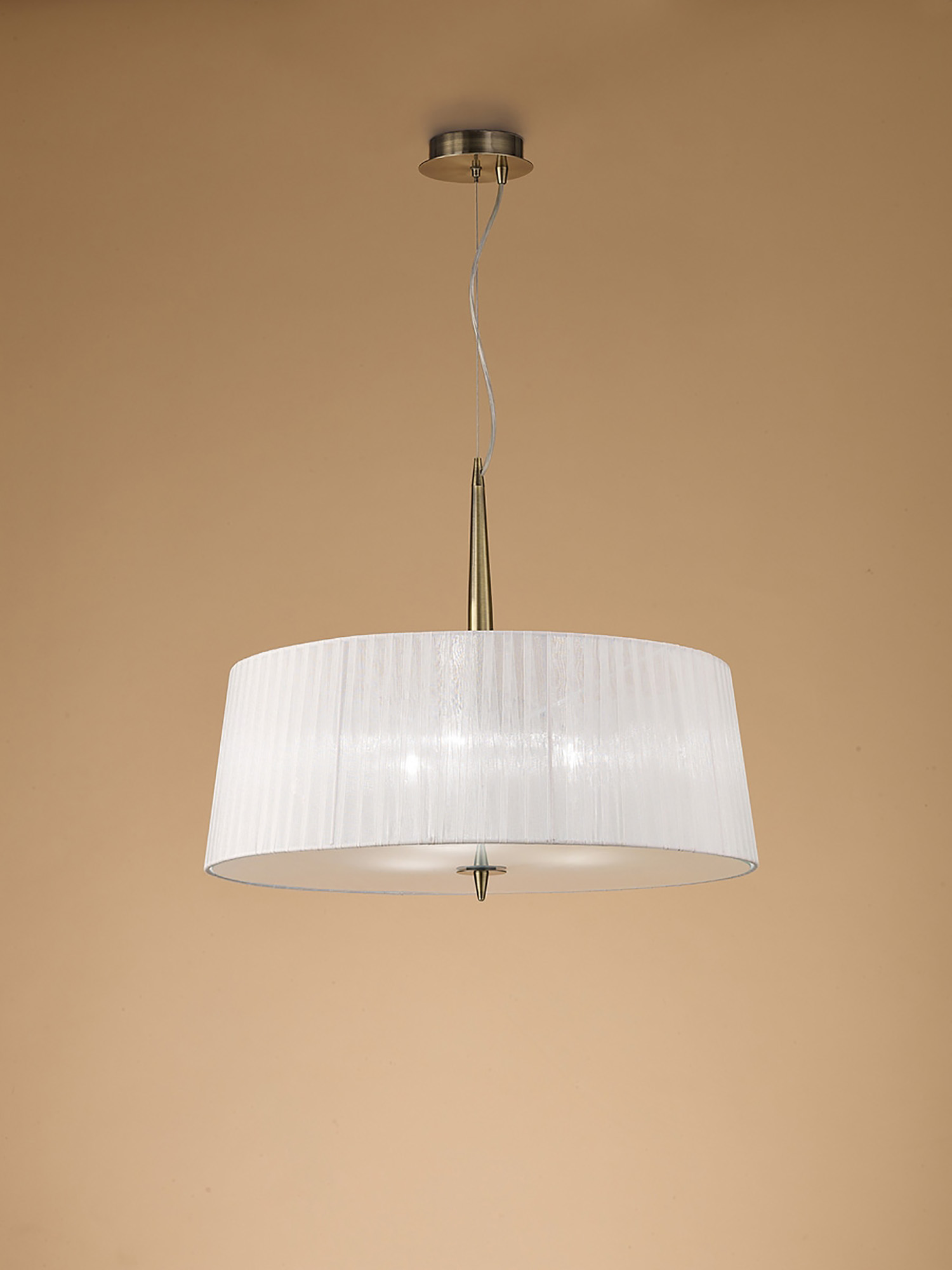 Loewe Antique Brass-White Ceiling Lights Mantra Single Pendant